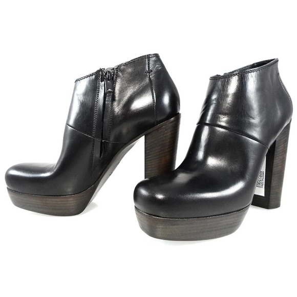 NIB$895 CoSTUME NATIONAL LEATHER ANKLE PLATFORM BOOTS CHUNKY BLOCK HEELS 41 11 - Picture 4 of 12